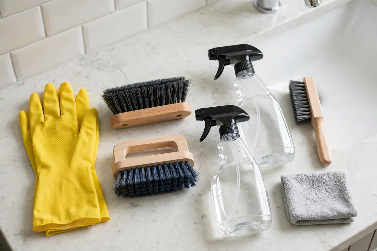 Tools for safe bathroom mold removal without damaging tile